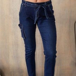 NWT, Italian Cargo Jeans by Venti6, Dark wash in size M